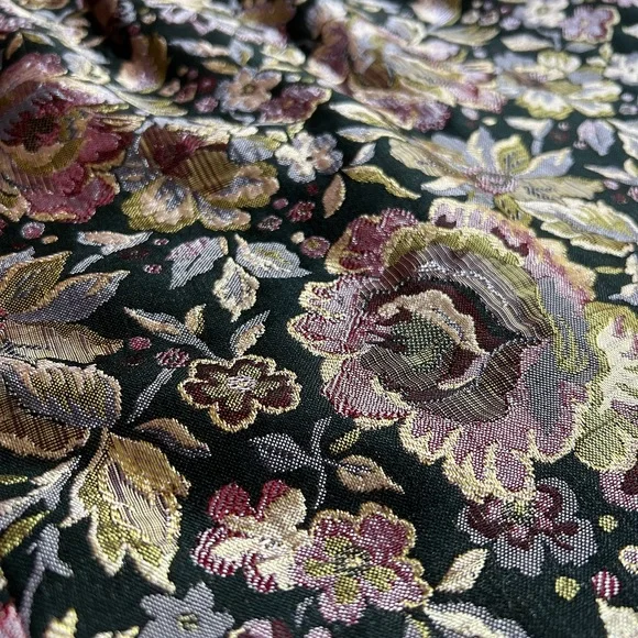 Floral Tapestry Pencil Skirt, Metallic Hobble Skirt